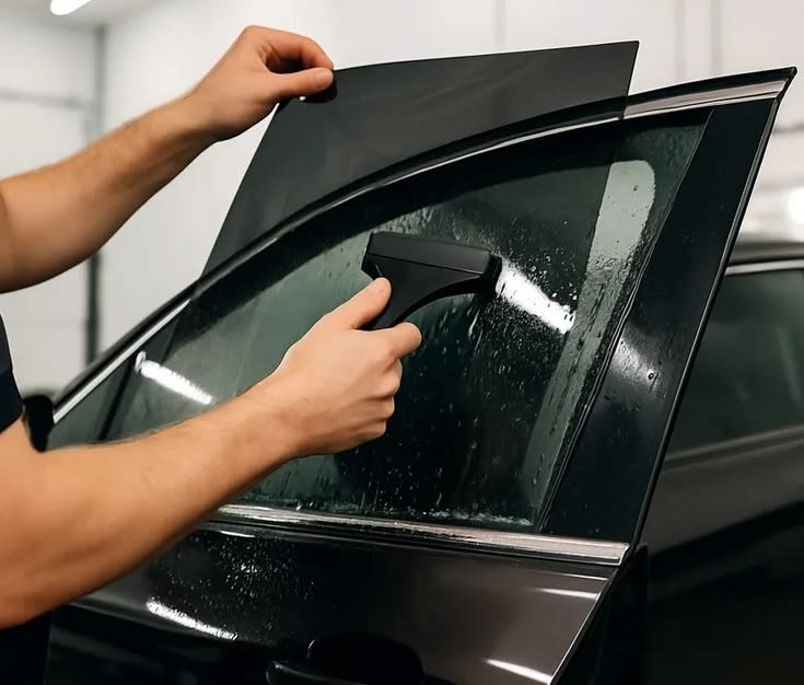 Premium vehicle glass with ceramic tint film
