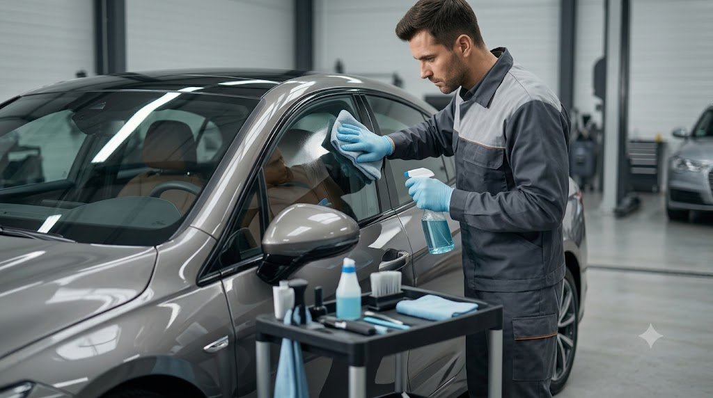 Preparing a vehicle window for tint installation